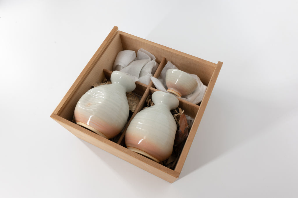 Vintage Hagi Ware Seven-Piece Sake Set
