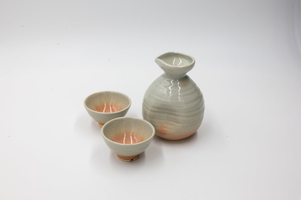Vintage Hagi Ware Seven-Piece Sake Set