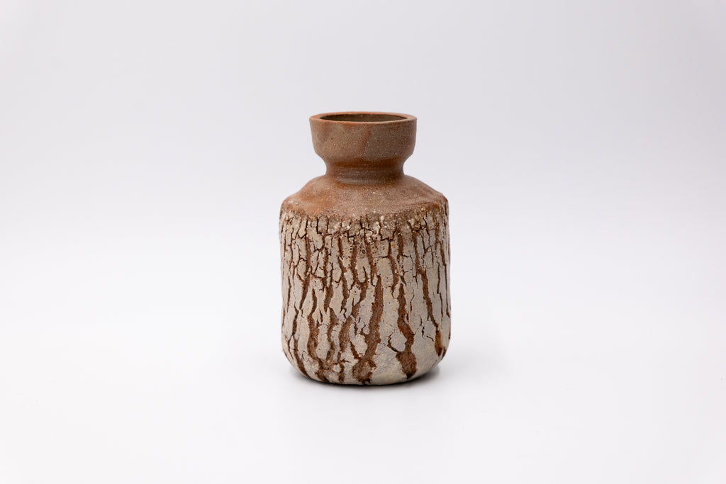 Vintage Shino Sake Bottle and Small Vase