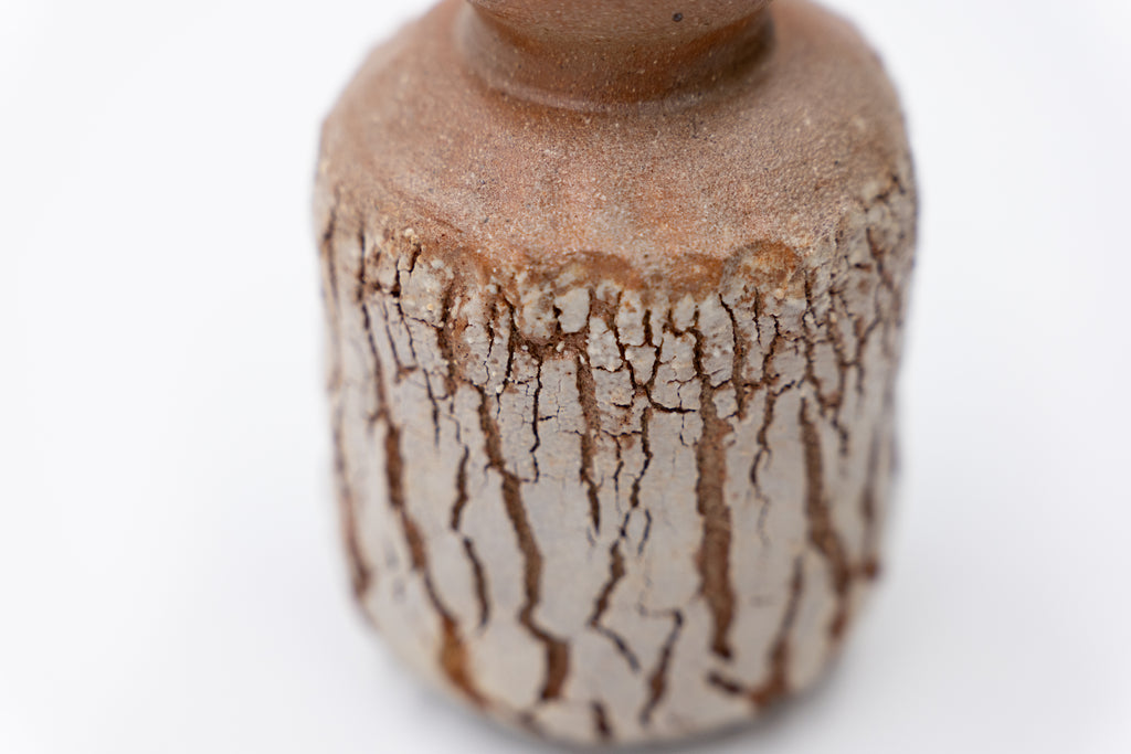 Vintage Shino Sake Bottle and Small Vase