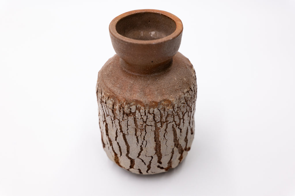 Vintage Shino Sake Bottle and Small Vase