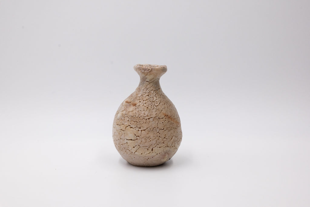 Vintage Japanese Shino Sake Bottle & Mini Vase