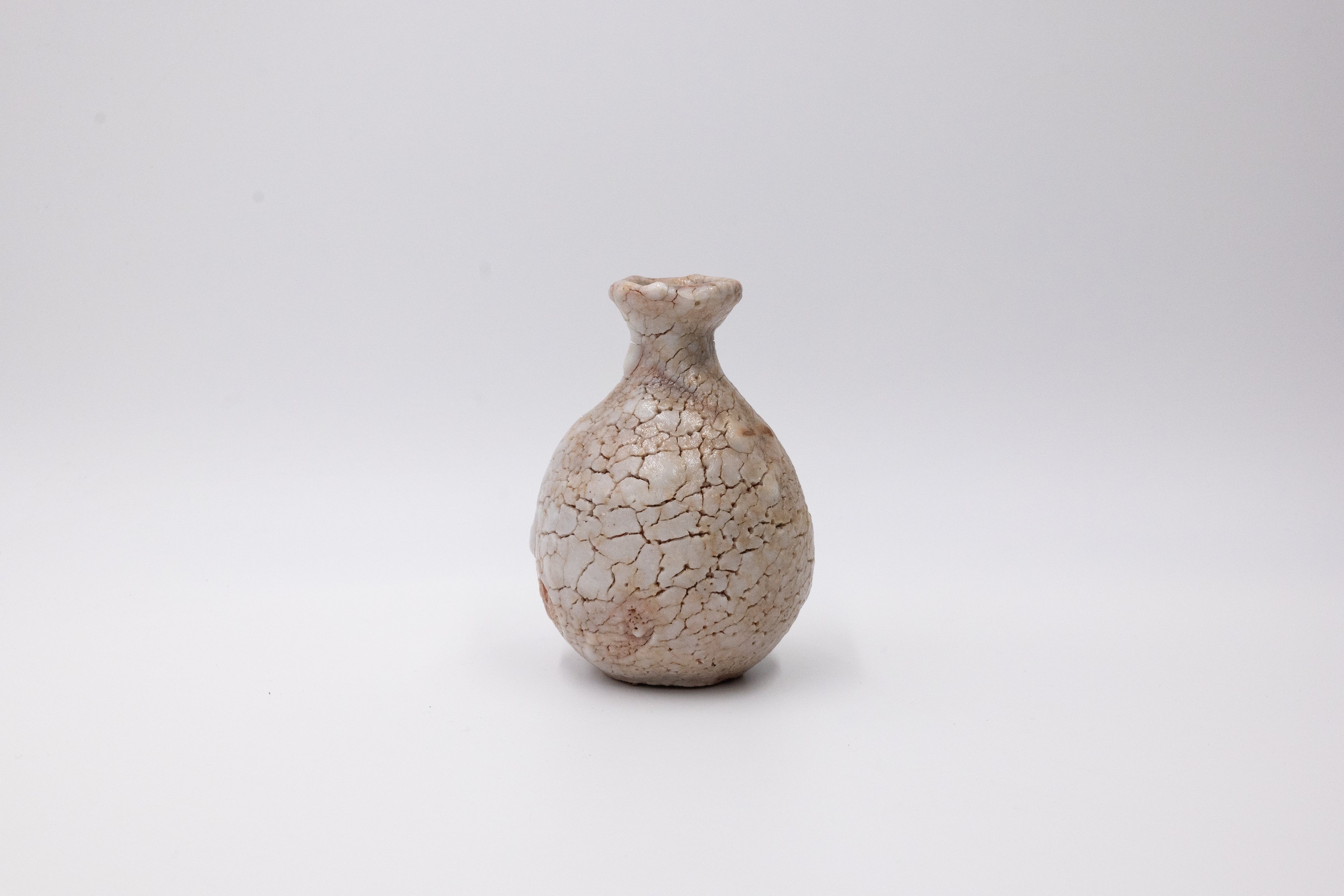 Vintage Japanese Shino Sake Bottle & Mini Vase