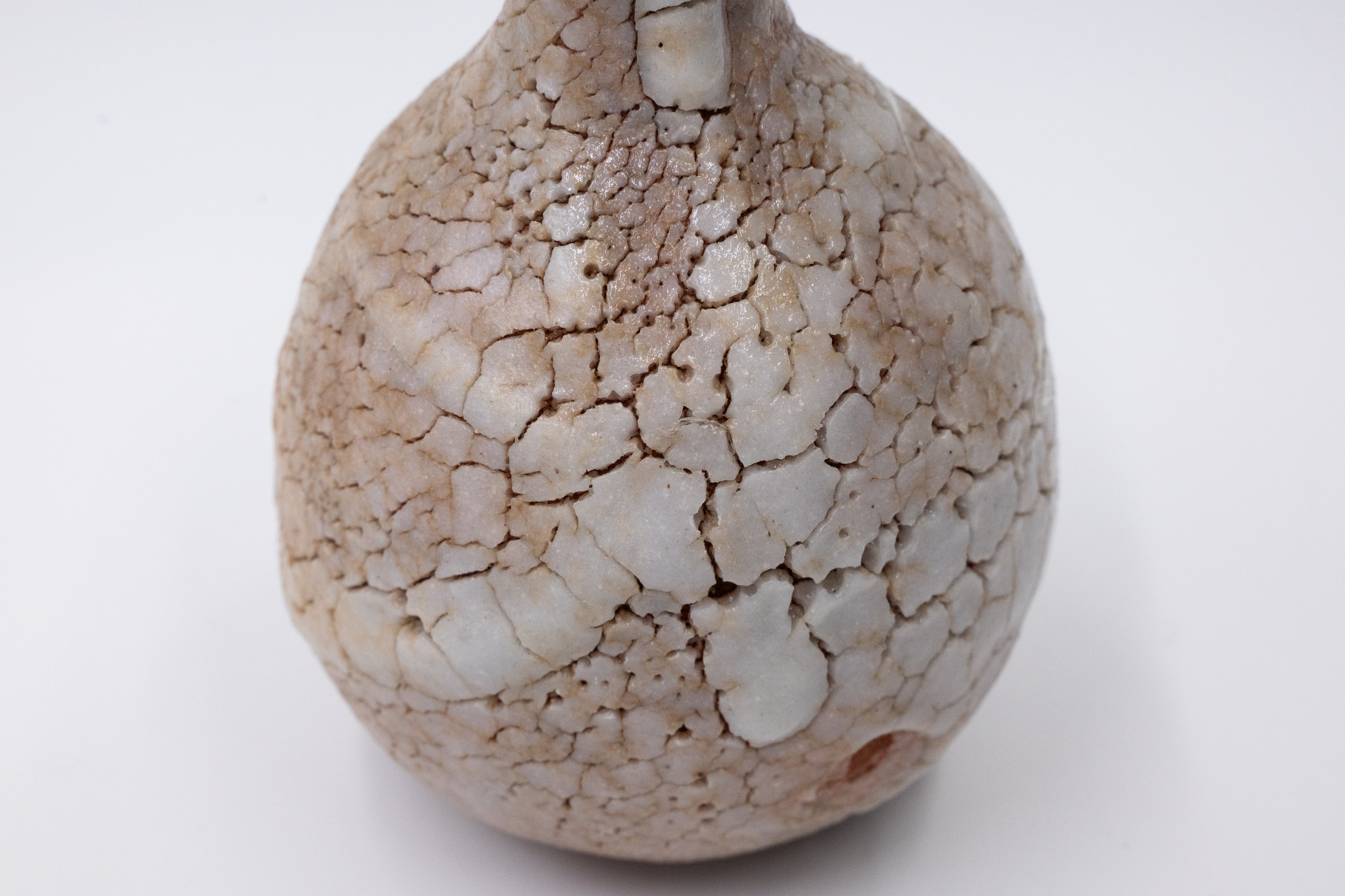 Vintage Japanese Shino Sake Bottle & Mini Vase