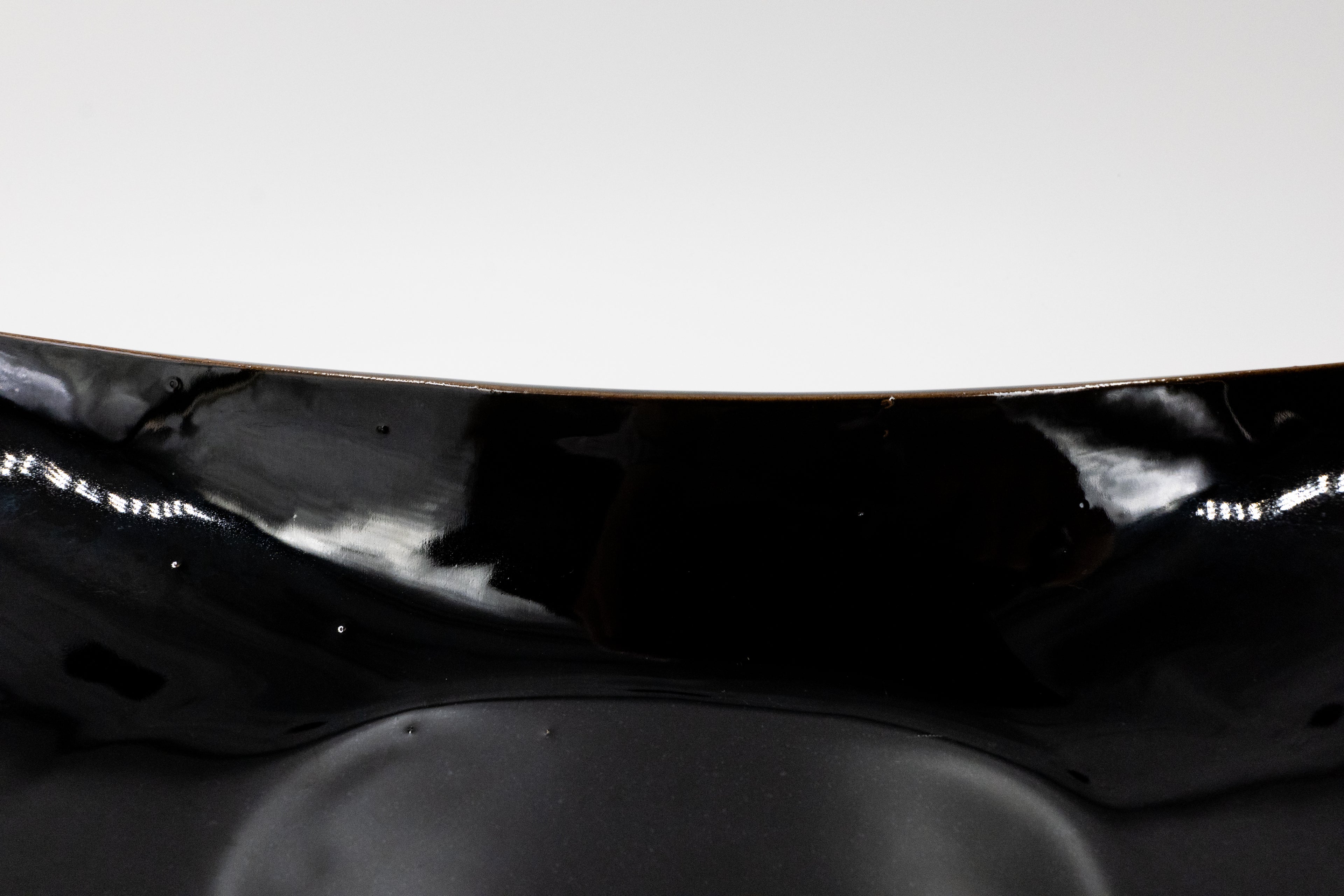 Vintage Japanese Sculptural Serving Platters - Black & White Pair
