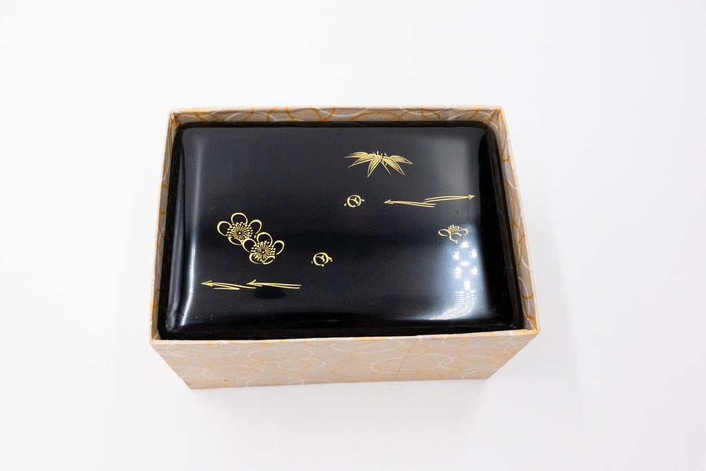Vintage Japanese Lacquerware Jubako (lunch box) – Black & gold