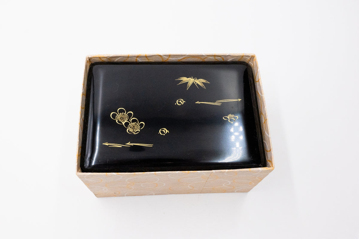 Vintage Japanese Lacquerware Jubako (lunch box) – Black & gold