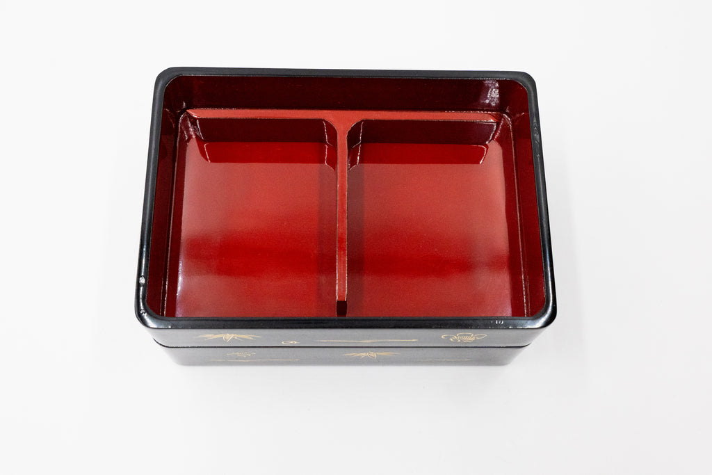 Vintage Japanese Lacquerware Jubako (lunch box) – Black & gold