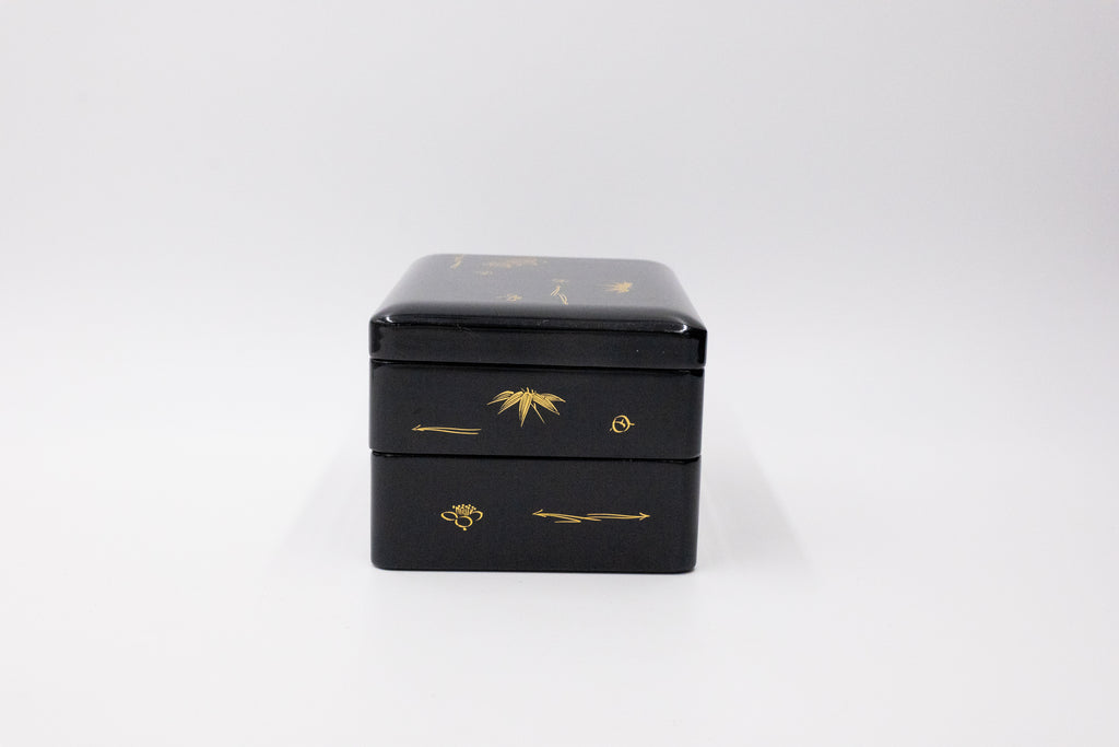 Vintage Japanese Lacquerware Jubako (lunch box) – Black & gold