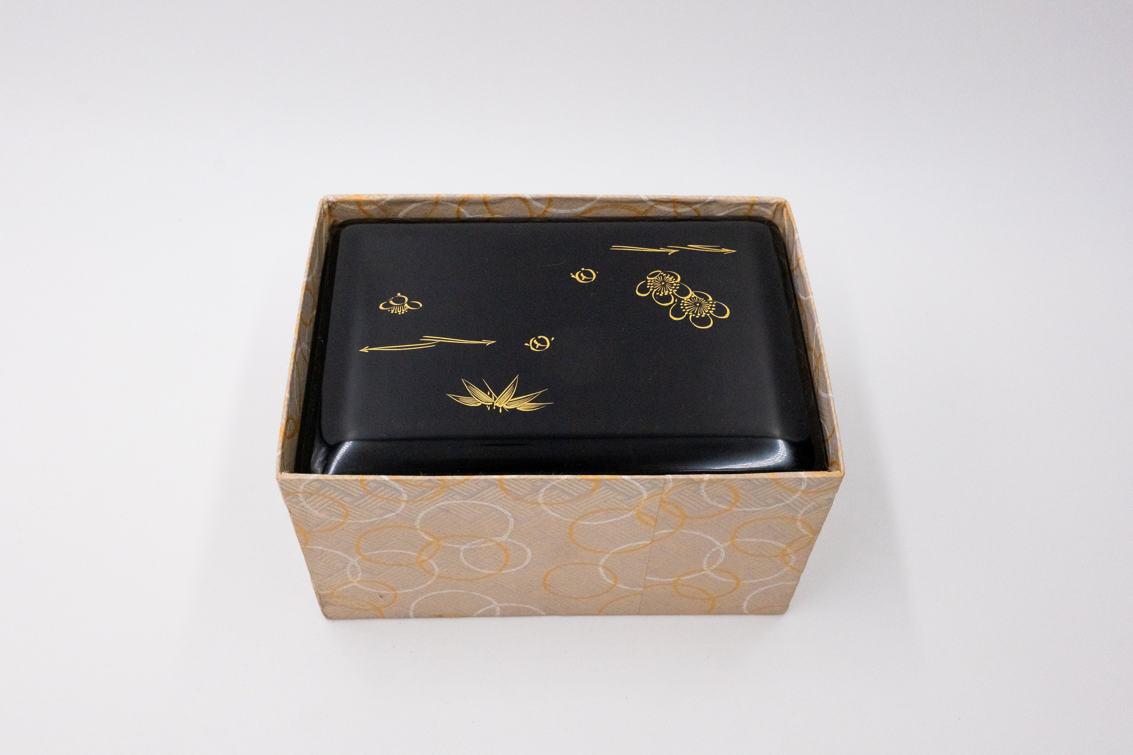 Vintage Japanese Lacquerware Jubako (lunch box) – Black & gold