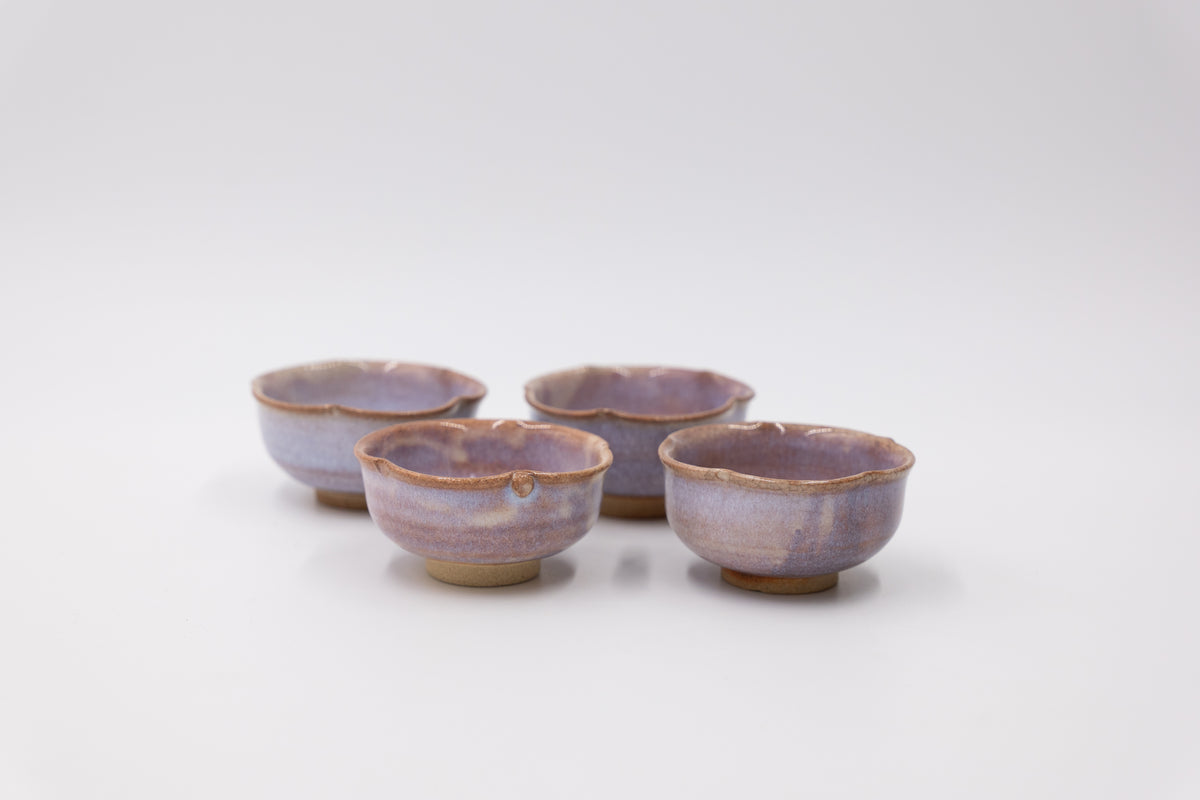Vintage Hagi Ware Small Tea Cups – Set of Four