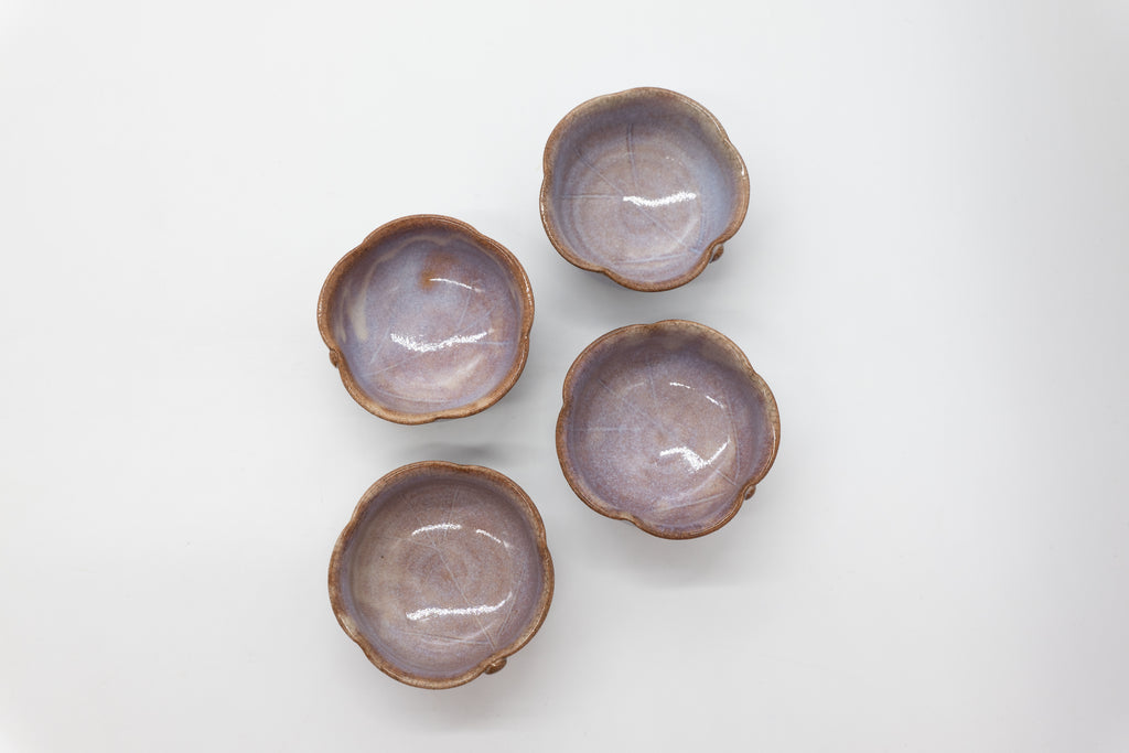 Vintage Hagi Ware Small Tea Cups – Set of Four