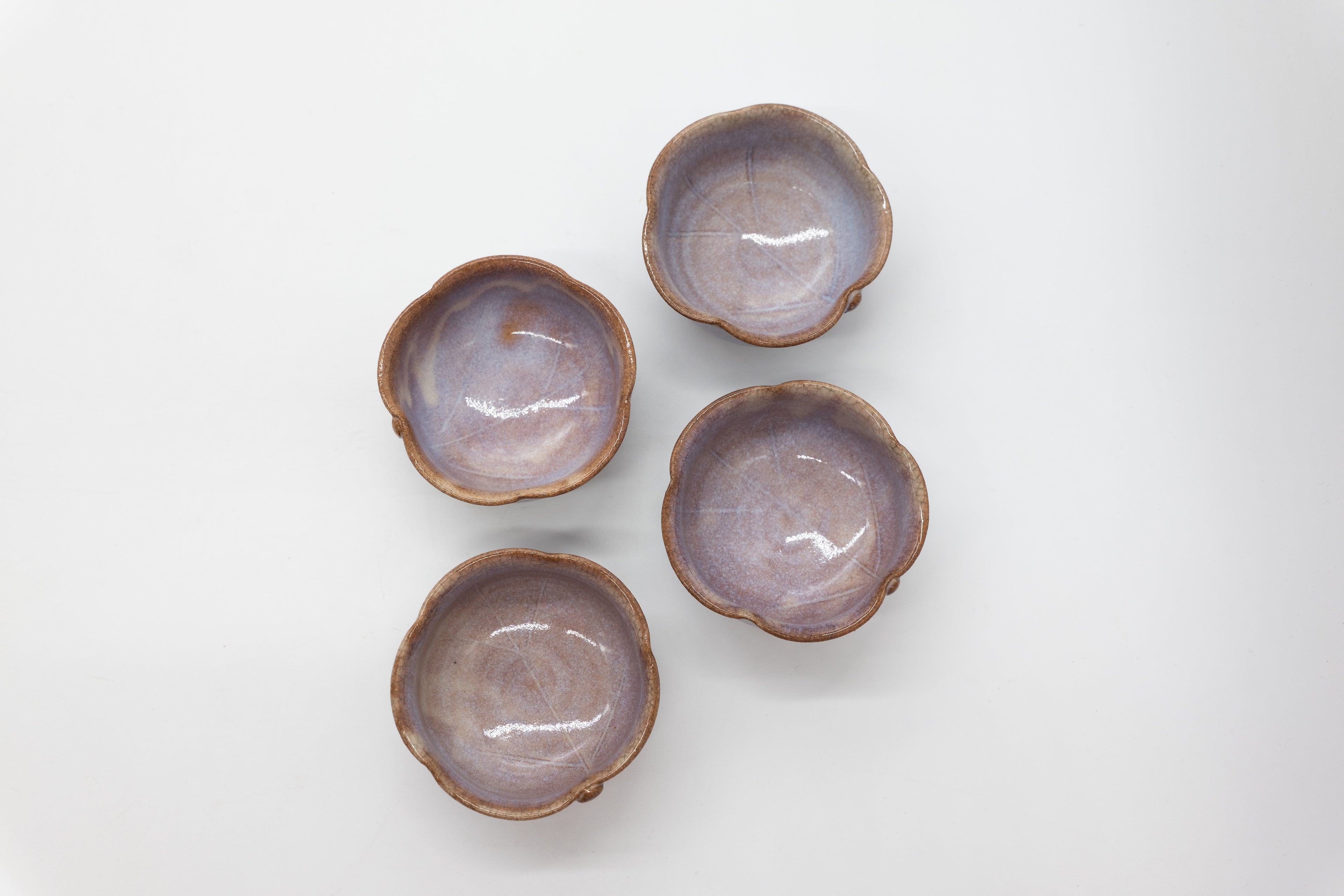 Vintage Hagi Ware Small Tea Cups – Set of Four