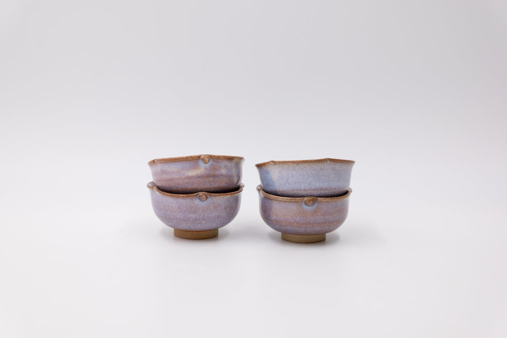 Vintage Hagi Ware Small Tea Cups – Set of Four